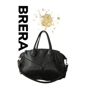 BRERA ITALY  BLACK LEATHER SHOULDER BAG
